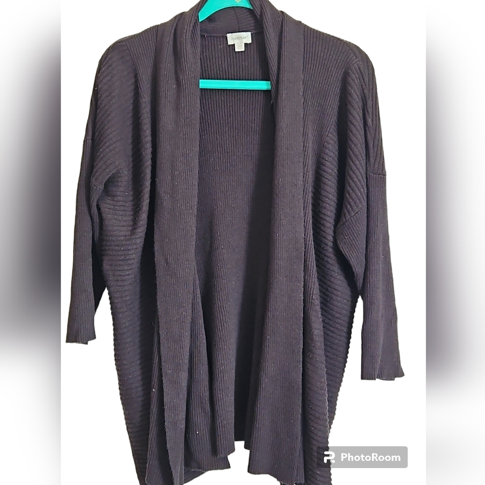 Avenue Over piece Open Cardigan - Black  14/16 - Pre Loved